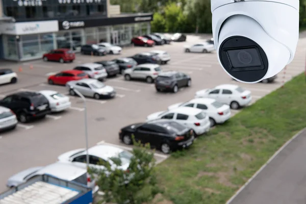 Video Surveillance Camera Installed Vehicle Parking — Foto de Stock