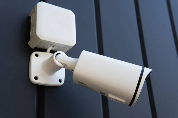 Videocamera Sicurezza Muro Buio All Aperto — Foto Stock