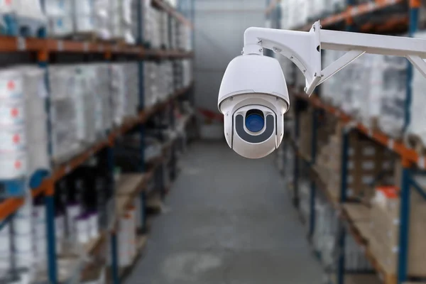 Aparat Bezpieczeństwa 360 Stopni System Chmurze Kamery Cctv Magazyn — Zdjęcie stockowe