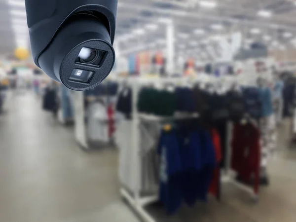 Cctv Security Camera Winkelcentrum Onscherpe Achtergrond — Stockfoto