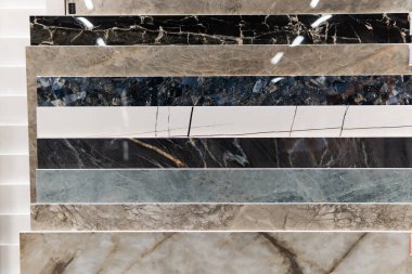Mutfak ve banyo fayanslarının sergilendiği yer ve duvar fayanslarının yeni bir çeşidi ev dekorasyonu için..