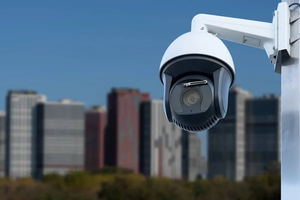 Cctv Izleme Güvenlik Kameraları Şehir Manzaralı Arkaplan — Stok fotoğraf
