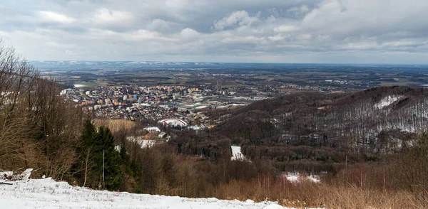 Vista Dalla Collina Cerveny Kamen Sopra Città Koprivnice Nella Repubblica — Foto Stock