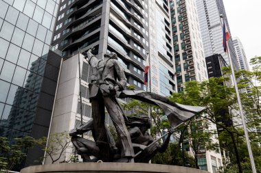 Filipinler, Andres bonifacio bronz heykeli Fort bonifacio, Metro Manila, Filipinler, 24 Ekim 2021