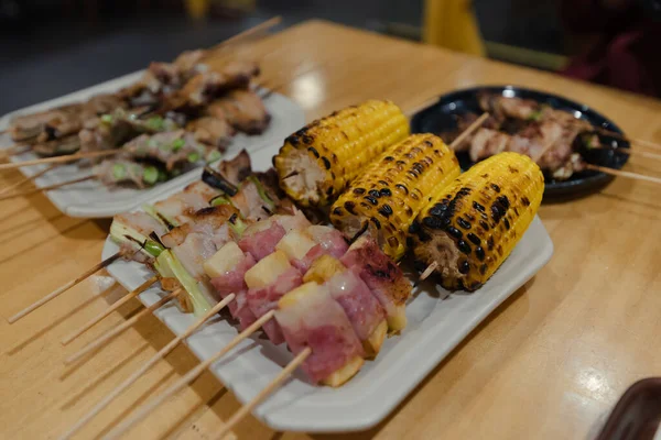 Beliebtes Japanisches Essen Yakidori Restaurant — Stockfoto