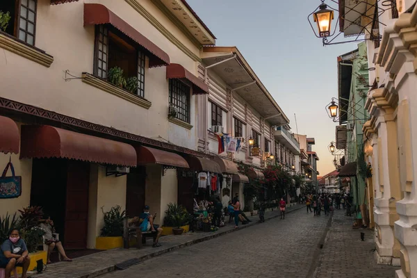 Tourist Walking Vigan Unesco Heritage Site Vigan City Philippines Dec —  Fotos de Stock