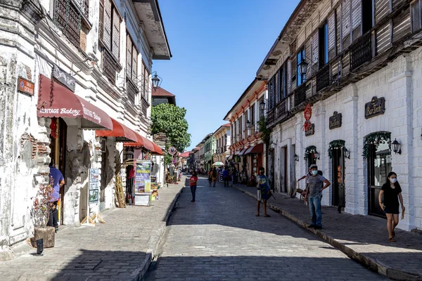 Tourist Walking Vigan Unesco Heritage Site Vigan City Philippines Dec —  Fotos de Stock