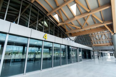 CLARK, PHIPPINES - Clark New International Airport 'taki 30 Nisan 2022 Yolcu Terminali, Manila' nın kuzeybatısındaki Clark Freeport Bölgesi 'ndeki Filipinler' e açılan uluslararası bir geçit..