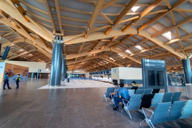 CLARK, PHIPPINES - Clark New International Airport 'taki 30 Nisan 2022 Yolcu Terminali, Manila' nın kuzeybatısındaki Clark Freeport Bölgesi 'ndeki Filipinler' e açılan uluslararası bir geçit..