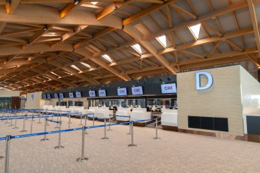 CLARK, PHIPPINES - Clark New International Airport 'taki 30 Nisan 2022 Yolcu Terminali, Manila' nın kuzeybatısındaki Clark Freeport Bölgesi 'ndeki Filipinler' e açılan uluslararası bir geçit..