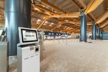 CLARK, PHIPPINES - Clark New International Airport 'taki 30 Nisan 2022 Yolcu Terminali, Manila' nın kuzeybatısındaki Clark Freeport Bölgesi 'ndeki Filipinler' e açılan uluslararası bir geçit..