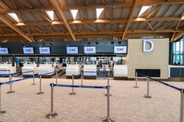 CLARK, PHIPPINES - Clark New International Airport 'taki 30 Nisan 2022 Yolcu Terminali, Manila' nın kuzeybatısındaki Clark Freeport Bölgesi 'ndeki Filipinler' e açılan uluslararası bir geçit..