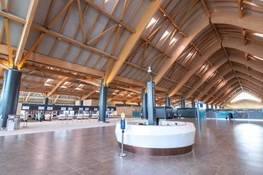 CLARK, PHIPPINES - Clark New International Airport 'taki 30 Nisan 2022 Yolcu Terminali, Manila' nın kuzeybatısındaki Clark Freeport Bölgesi 'ndeki Filipinler' e açılan uluslararası bir geçit..