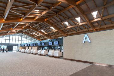 CLARK, PHIPPINES - Clark New International Airport 'taki 30 Nisan 2022 Yolcu Terminali, Manila' nın kuzeybatısındaki Clark Freeport Bölgesi 'ndeki Filipinler' e açılan uluslararası bir geçit..