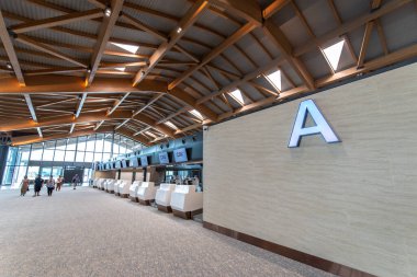 CLARK, PHIPPINES - Clark New International Airport 'taki 30 Nisan 2022 Yolcu Terminali, Manila' nın kuzeybatısındaki Clark Freeport Bölgesi 'ndeki Filipinler' e açılan uluslararası bir geçit..