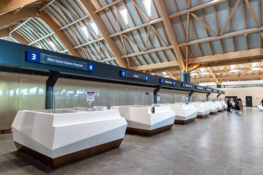 CLARK, PHIPPINES - Clark New International Airport 'taki 30 Nisan 2022 Yolcu Terminali, Manila' nın kuzeybatısındaki Clark Freeport Bölgesi 'ndeki Filipinler' e açılan uluslararası bir geçit..