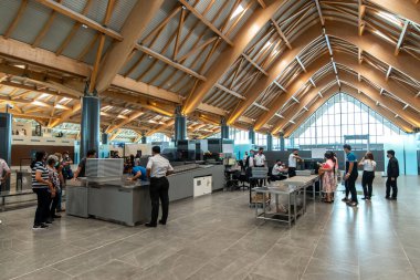 CLARK, PHIPPINES - Clark New International Airport 'taki 30 Nisan 2022 Yolcu Terminali, Manila' nın kuzeybatısındaki Clark Freeport Bölgesi 'ndeki Filipinler' e açılan uluslararası bir geçit..