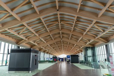 CLARK, PHIPPINES - Clark New International Airport 'taki 30 Nisan 2022 Yolcu Terminali, Manila' nın kuzeybatısındaki Clark Freeport Bölgesi 'ndeki Filipinler' e açılan uluslararası bir geçit..