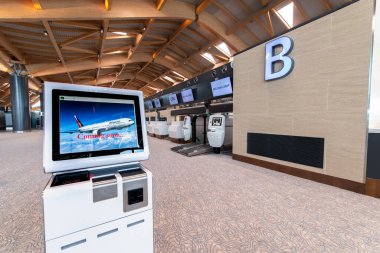 CLARK, PHIPPINES - Clark New International Airport 'taki 30 Nisan 2022 Yolcu Terminali, Manila' nın kuzeybatısındaki Clark Freeport Bölgesi 'ndeki Filipinler' e açılan uluslararası bir geçit..