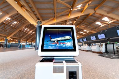 CLARK, PHIPPINES - Clark New International Airport 'taki 30 Nisan 2022 Yolcu Terminali, Manila' nın kuzeybatısındaki Clark Freeport Bölgesi 'ndeki Filipinler' e açılan uluslararası bir geçit..