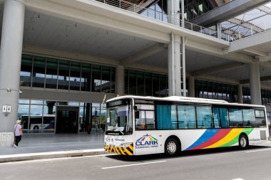 CLARK, PHIPPINES - Clark New International Airport 'taki 30 Nisan 2022 Yolcu Terminali, Manila' nın kuzeybatısındaki Clark Freeport Bölgesi 'ndeki Filipinler' e açılan uluslararası bir geçit..