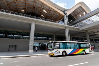 CLARK, PHIPPINES - Clark New International Airport 'taki 30 Nisan 2022 Yolcu Terminali, Manila' nın kuzeybatısındaki Clark Freeport Bölgesi 'ndeki Filipinler' e açılan uluslararası bir geçit..