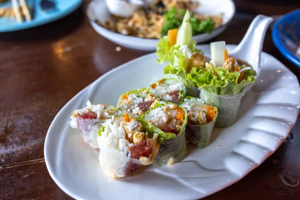 Popular Asian Food Thai Spring Roll — Stok Foto