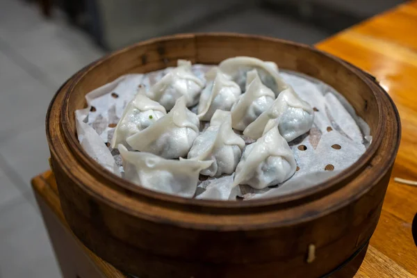 Popular Taiwanese Food Steamed Vegetable Dimsum — Zdjęcie stockowe