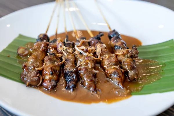 Populaire Indonesische Chicken Barbeque Sate Ayam — Stockfoto