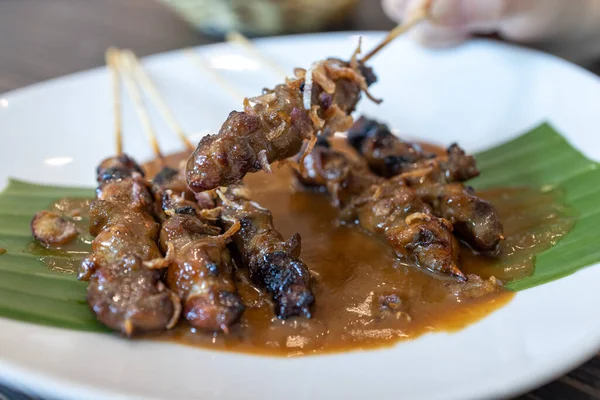 Popular Barbacoa Pollo Indonesio Sate Ayam — Foto de Stock