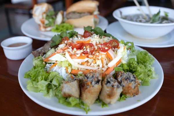 Famosa Comida Vietnamita Bun Cha Thit Fideos Arroz — Foto de Stock