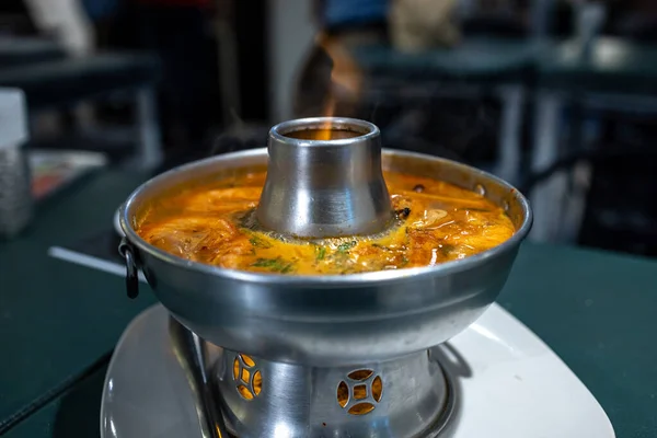 Δημοφιλή Πιάτο Σούπα Ταϊλάνδη Tom Yam Kung Restaurant — Φωτογραφία Αρχείου