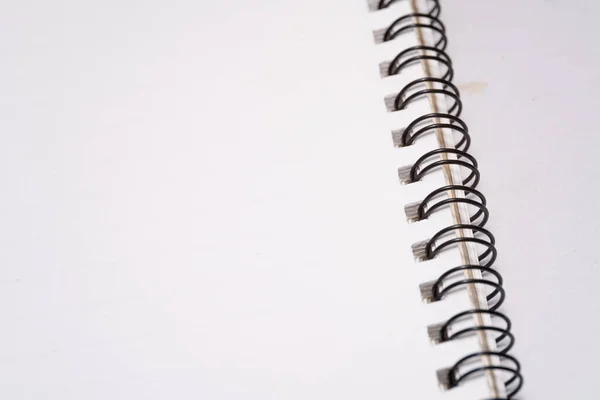 Zakelijk Concept Zwarte Spiraal Notebook Witte Achtergrond — Stockfoto