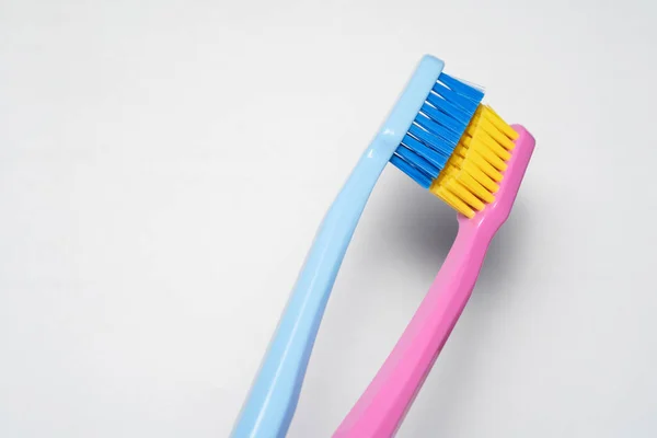 Conceptual Couple Toothbrush Love Toothbrushes Convey Human Relationship Man Woman — Stock Photo, Image