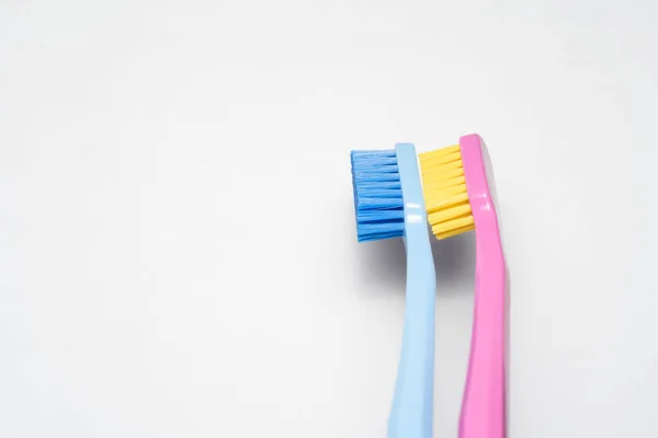 Conceptual Couple Toothbrush Love Toothbrushes Convey Human Relationship Man Woman — Stock Photo, Image
