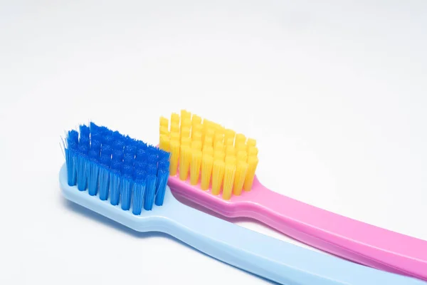 Conceptual Couple Toothbrush Love Toothbrushes Convey Human Relationship Man Woman — Stock Photo, Image