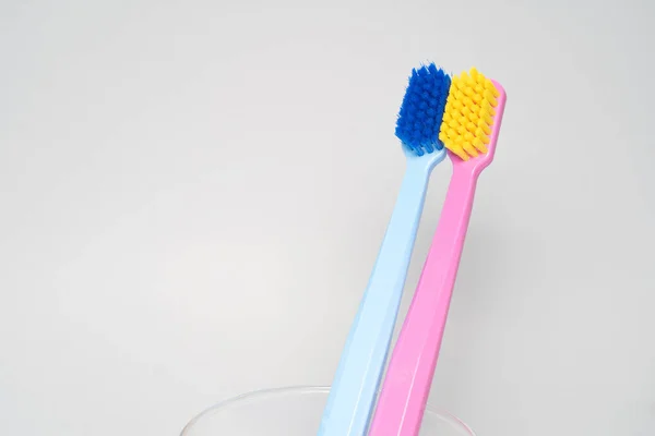 Conceptual Couple Toothbrush Love Toothbrushes Convey Human Relationship Man Woman — Stock Photo, Image