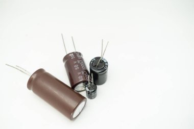 Isolated capacitor, used in electronic device. Electronic parts concept.