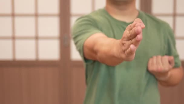 Man Wing Chun Siu Lim Tao First Form You Learn — Stock video