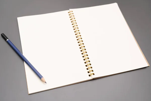 Selective Focus Gold Spiral Notebook Isolated Notebook Gold Spiral — Fotografia de Stock