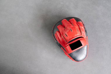 Red Target Focus Punch Pad Glove in gym.
