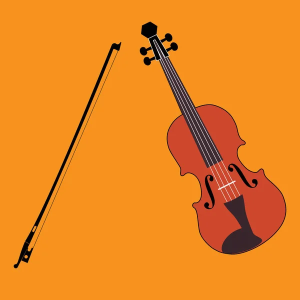 Проста Скрипка Ілюстрацією Лука — стоковий вектор