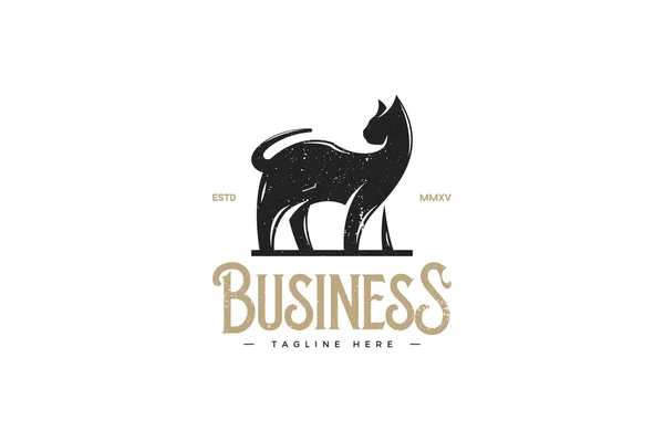 Krásné Kočičí Logo Pro Podnikání Žen — Stockový vektor