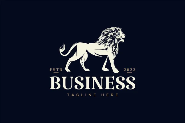 Logo Lion Avec Culture Très Détaillée — Image vectorielle