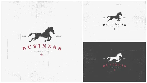 Paardenlogo Met Illustratie Lopend — Stockvector