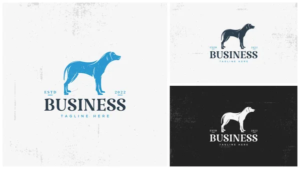 Köpek Logosu Açık Mavi Koyu Mavi — Stok Vektör