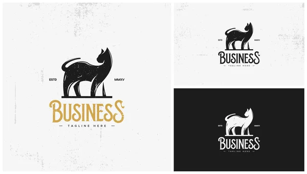 Beautiful Cat Logo Women Business — Stock Vector