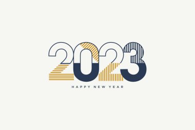 Eşsiz ve komik rakamlarla 2023 mutlu yeni yıl logosu