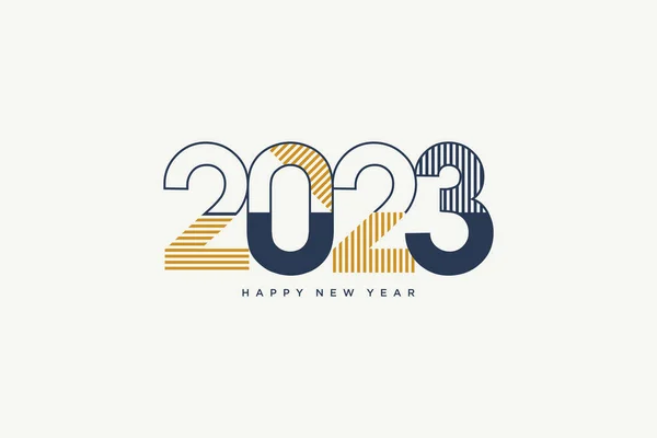 2023 Щасливий Логотип Нового Року Унікальними Кумедними Номерами — стоковий вектор