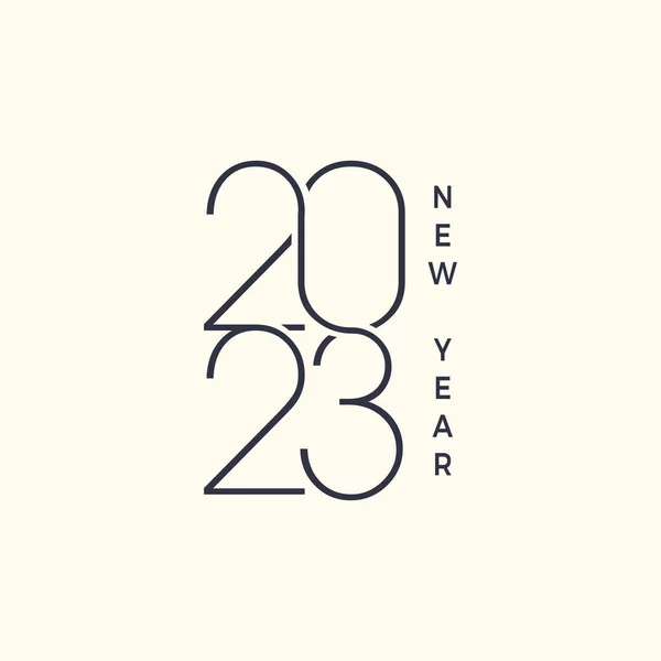 Happy New Year 2023 Logo Custom Line Art — Image vectorielle